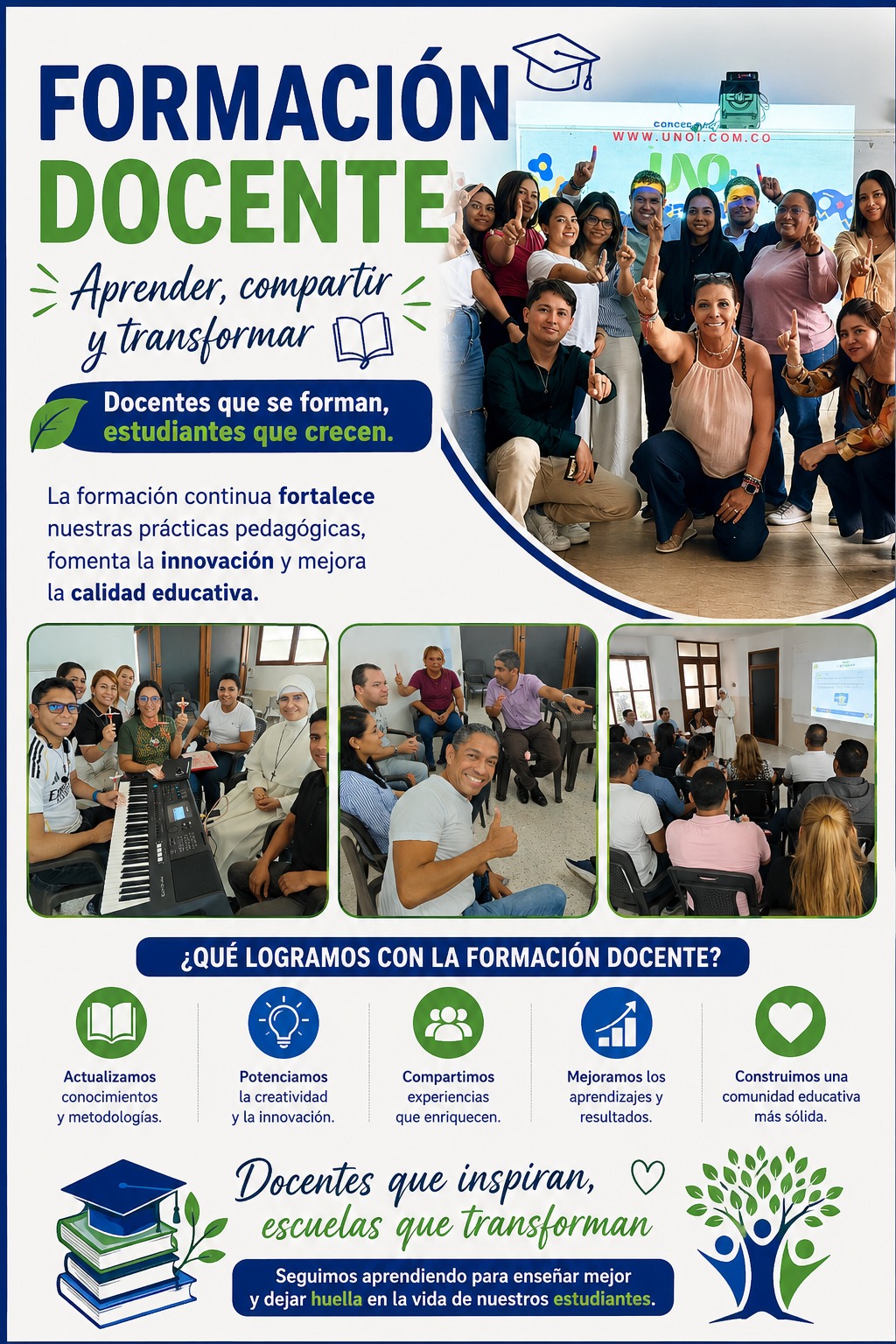 Jornada de formaci&oacute;n docente con facilitador y pantalla de proyecci&oacute;n